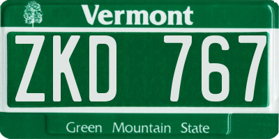 VT license plate ZKD767