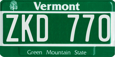 VT license plate ZKD770