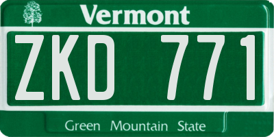 VT license plate ZKD771