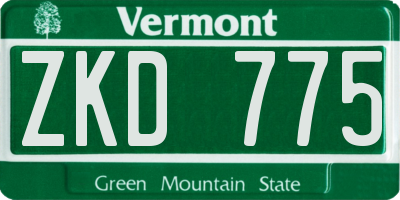 VT license plate ZKD775