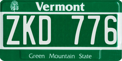 VT license plate ZKD776