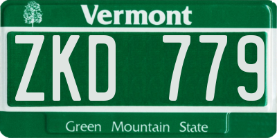 VT license plate ZKD779