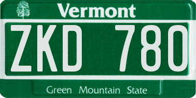 VT license plate ZKD780