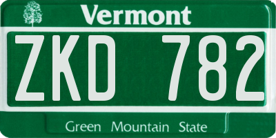 VT license plate ZKD782