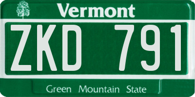 VT license plate ZKD791