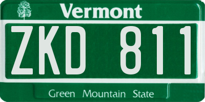 VT license plate ZKD811