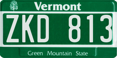 VT license plate ZKD813