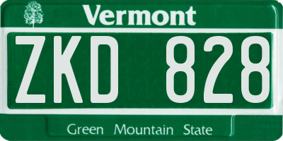 VT license plate ZKD828
