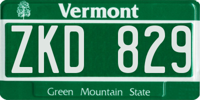 VT license plate ZKD829