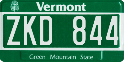 VT license plate ZKD844