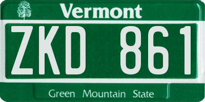 VT license plate ZKD861