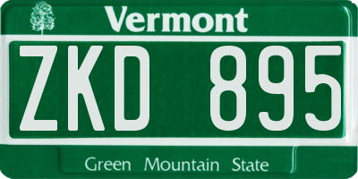 VT license plate ZKD895