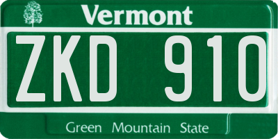 VT license plate ZKD910