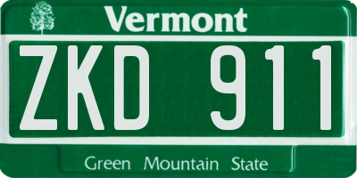 VT license plate ZKD911