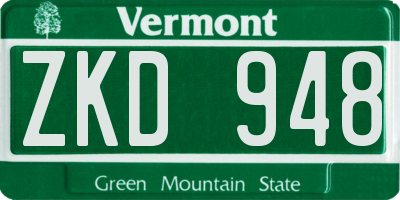 VT license plate ZKD948