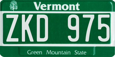 VT license plate ZKD975