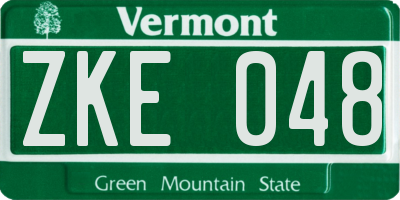 VT license plate ZKE048