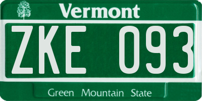 VT license plate ZKE093