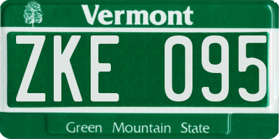 VT license plate ZKE095