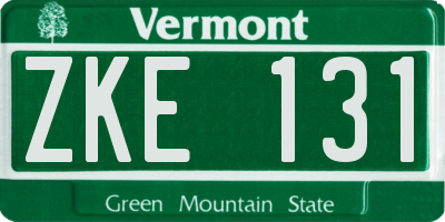 VT license plate ZKE131