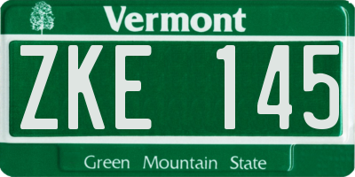 VT license plate ZKE145