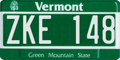 VT license plate ZKE148