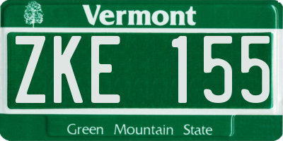 VT license plate ZKE155