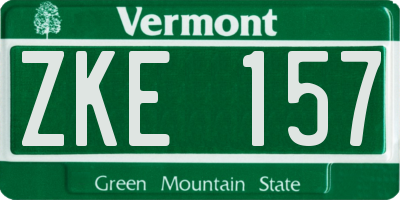 VT license plate ZKE157
