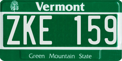 VT license plate ZKE159