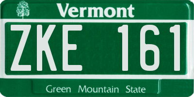 VT license plate ZKE161