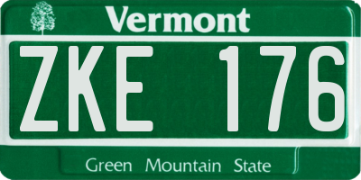 VT license plate ZKE176