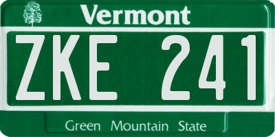 VT license plate ZKE241