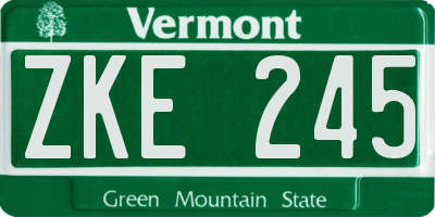 VT license plate ZKE245