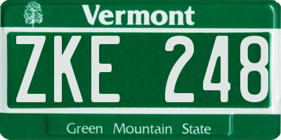 VT license plate ZKE248