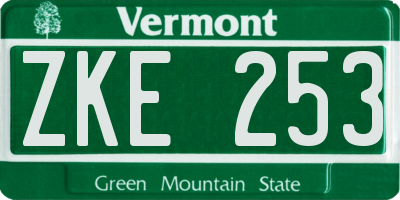 VT license plate ZKE253