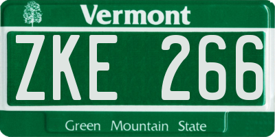 VT license plate ZKE266