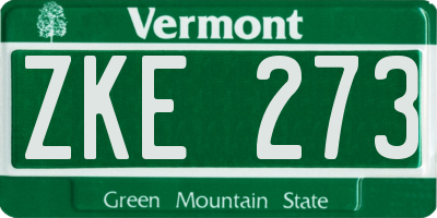 VT license plate ZKE273