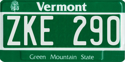 VT license plate ZKE290