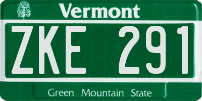 VT license plate ZKE291