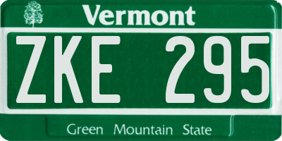 VT license plate ZKE295