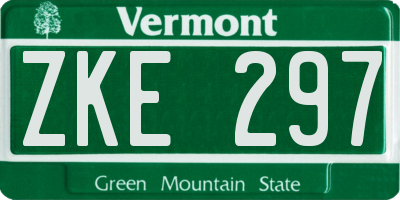 VT license plate ZKE297