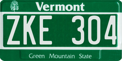 VT license plate ZKE304