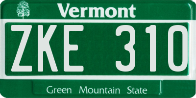 VT license plate ZKE310