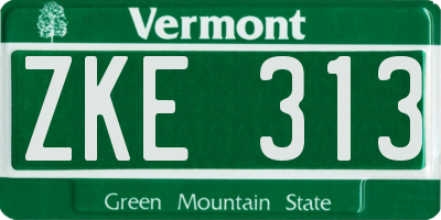 VT license plate ZKE313