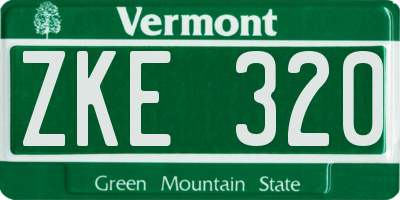 VT license plate ZKE320