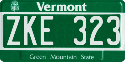 VT license plate ZKE323