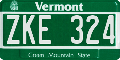 VT license plate ZKE324
