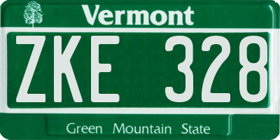 VT license plate ZKE328