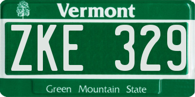 VT license plate ZKE329