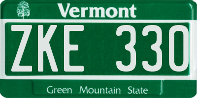 VT license plate ZKE330